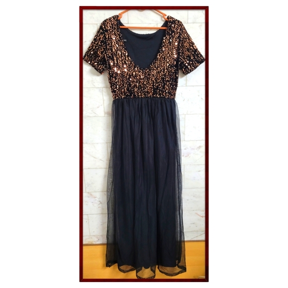 🌷ONLY Sequins Black Net Dress🌷 - Picture 3 of 10